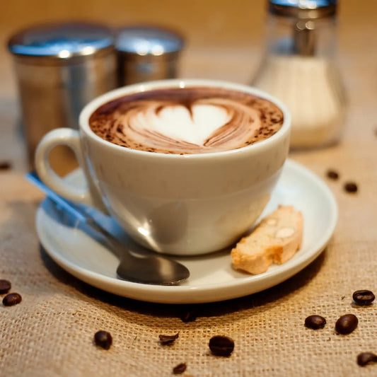 Home barista tips showcased with stacked Crockett Coffee roast boxes and K-Cups on a beige background.